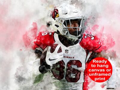 Budda Baker watercolor, Arizona Cardinals wall art,  Arizona Cardinals Budda Baker Canvas, Budda Baker Arizona Cardinals wall