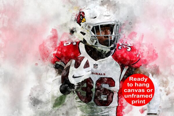 Budda Baker watercolor, Arizona Cardinals wall art,  Arizona Cardinals Budda Baker Canvas, Budda Baker Arizona Cardinals wall