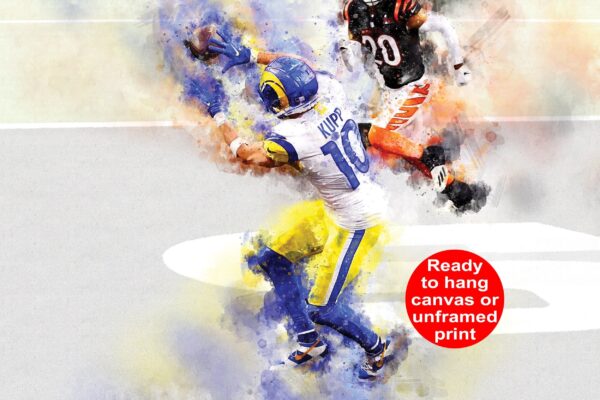 Cooper Kupp Superbowl touchdown, Los Angeles Rams poster or ready to hang canvas , LA Rams Cooper Kupp Canvas, Cooper Kupp , Los Angeles Ram