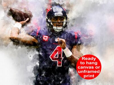 Deshaun Watson watercolor, Houston Texans wall art, Houston Texans, Deshaun Watson Football Canvas, Deshaun Watson Houston wall art