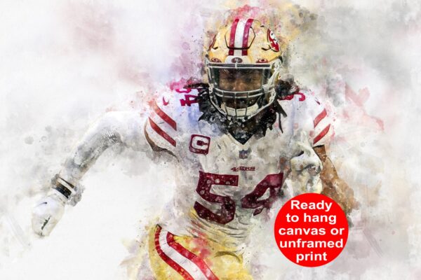 Fred Warner San Francisco 49ers wall art, Fred Warner Canvas, Fred Warner San Francisco 49ers wall art, Fred Warner poster