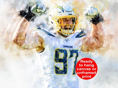 Joey Bosa Los Angeles Chargers wall art, Joey Bosa Canvas, Joey Bosa Los Angeles Chargers wall art, Joey Bosa poster