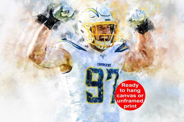 Joey Bosa Los Angeles Chargers wall art, Joey Bosa Canvas, Joey Bosa Los Angeles Chargers wall art, Joey Bosa poster