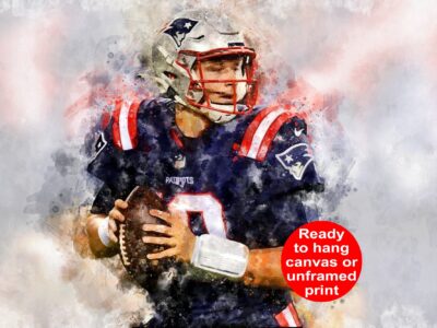 Matt Jones watercolor, New England Patriots wall art, New England Patriots Matt Jones Poster. Canvas, Matt Jones New England Pats wall art