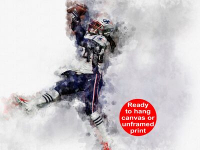 Stephon Gilmore watercolor, New England Patriots wall art, New England Patriots Stephon Gilmore poster on Canvas