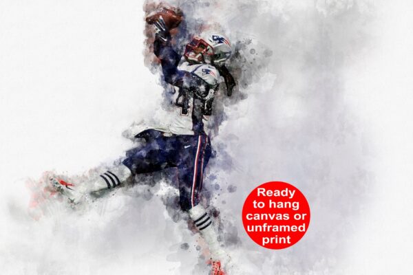 Stephon Gilmore watercolor, New England Patriots wall art, New England Patriots Stephon Gilmore poster on Canvas