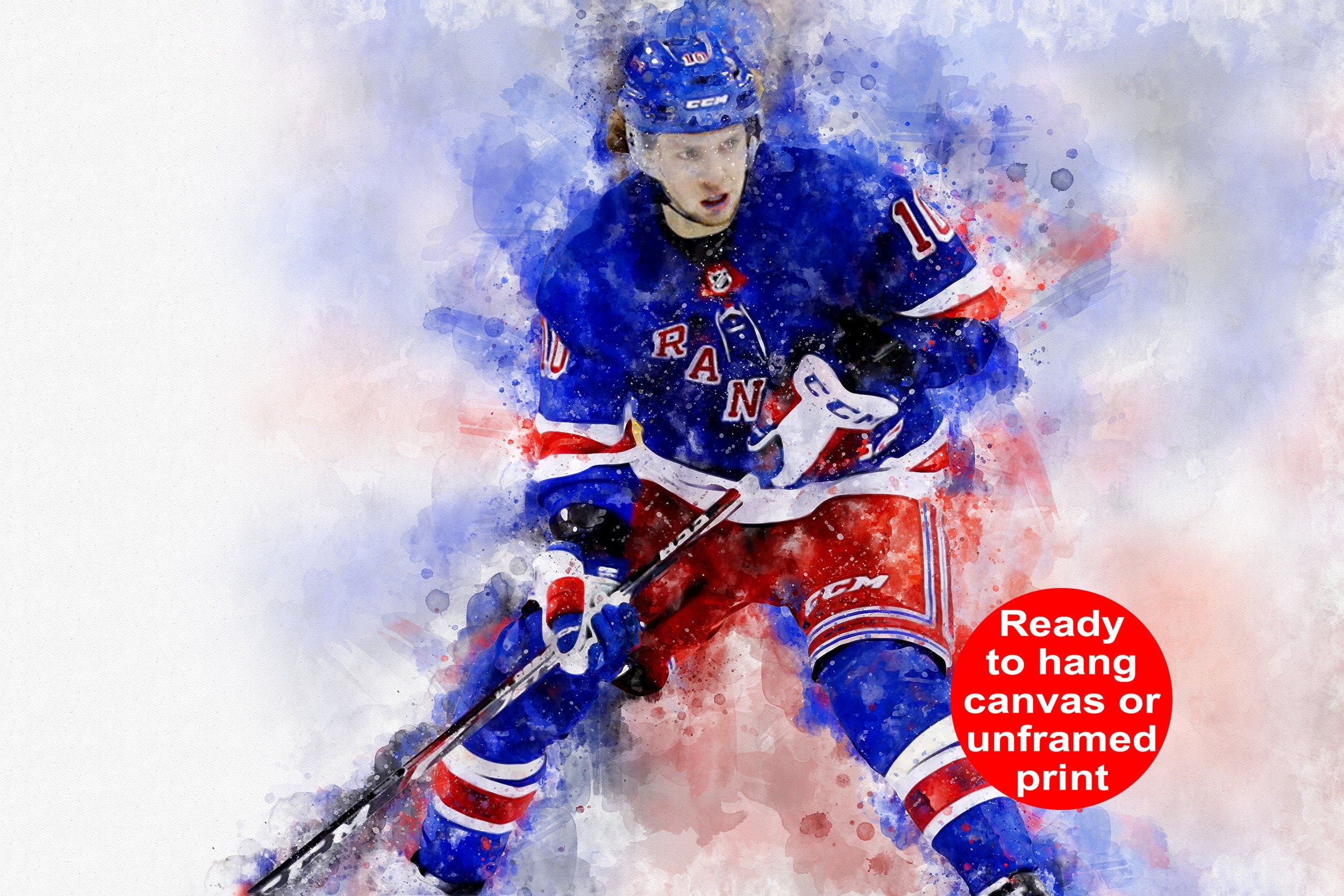 Artemi Panarin watercolor, New York Rangers wall art, Rangers Stanley Cup, Artemi Panarin Poster, New York Rangers hockey art wall