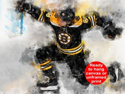 David Pastrnak watercolor, Boston Bruins wall art, Bruins Stanley Cup, David Pastrnak Poster, Boston Bruins hockey art wall