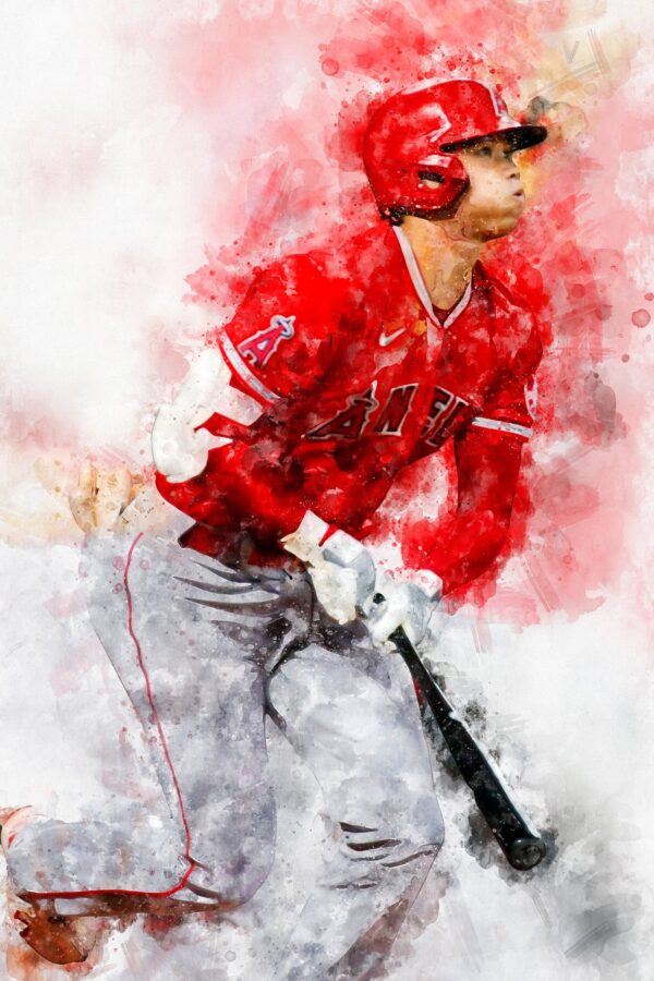 Shohei Ohtani Los Angeles Angels canvas, Shohei Ohtani wall art, Los Angeles Angels Canvas, Shohei Ohtani Poster wall art - Image 2