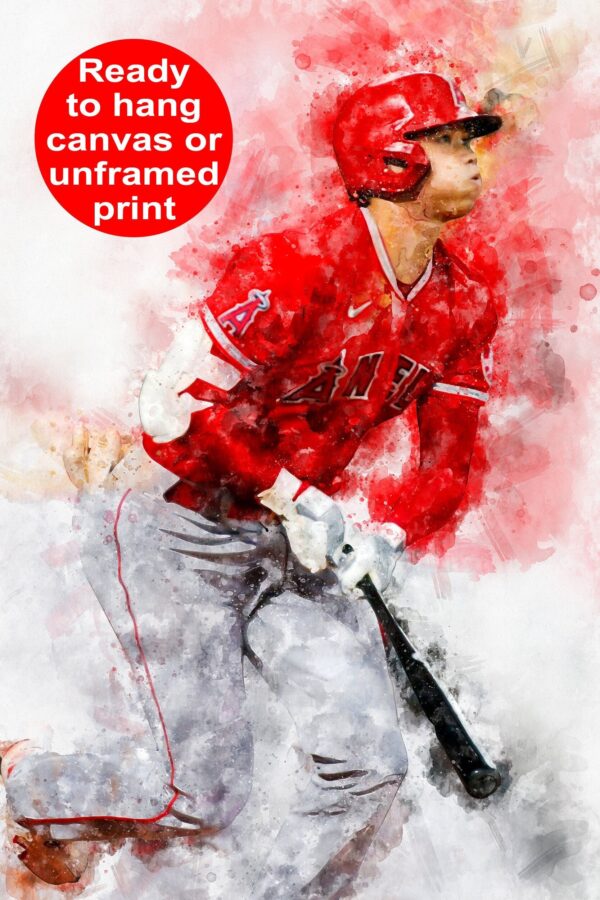 Shohei Ohtani Los Angeles Angels canvas, Shohei Ohtani wall art, Los Angeles Angels Canvas, Shohei Ohtani Poster wall art