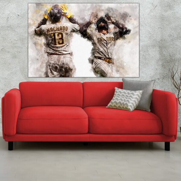 Machado and Tatis San Diego Padres canvas, Machado and Tatis wall art, San Diego Padres Canvas, Machado and Tatis Poster wall art - Image 3