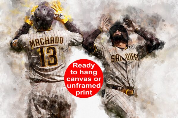 Machado and Tatis San Diego Padres canvas, Machado and Tatis wall art, San Diego Padres Canvas, Machado and Tatis Poster wall art