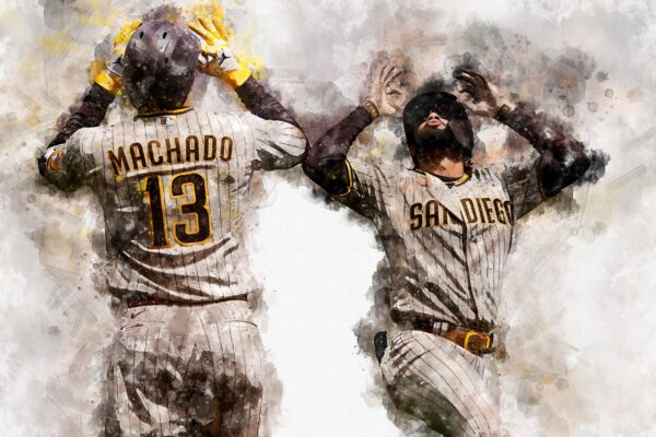 Machado and Tatis San Diego Padres canvas, Machado and Tatis wall art, San Diego Padres Canvas, Machado and Tatis Poster wall art - Image 2