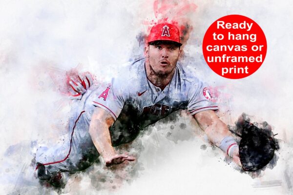 Mike Trout Los Angeles Angels canvas, Mike Trout wall art, Los Angeles Angels Canvas, Mike Trout Poster wall art