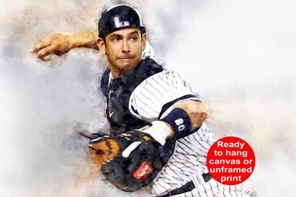 Jorge Posada New York Yankees canvas, Jorge Posada wall art, New York Yankees Canvas, Jorge Posada Poster wall art