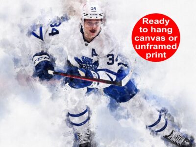 Auston Matthews watercolor, Toronto Maple Leafs wall art,Maple Leafs Stanley Cup, Auston Matthews Poster, Maple Leafs hockey art wall