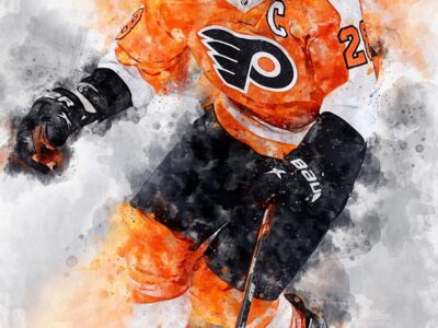 Claude Giroux watercolor, Philadelphia Flyers wall art, Philadelphia Flyers Stanley Cup, Claude Giroux Poster, Flyers hockey art wall