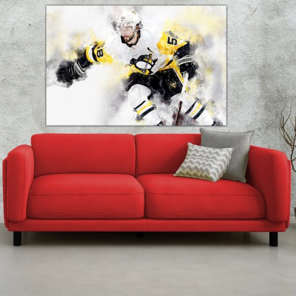 Kris Letang watercolor, Pittsburg Penguins wall art, Penguins Stanley Cup, Kris Letang Poster, Pittsburg Penguins hockey art wall - Image 3