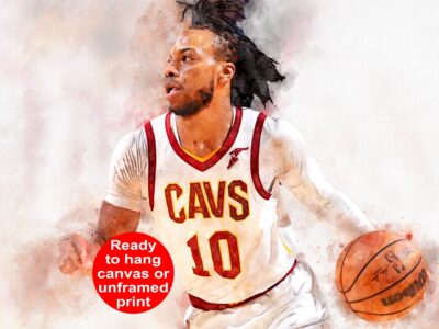 Darius Garland watercolor, Cleveland Cavaliers  wall art, Canvas, Darius Garland poster wall art