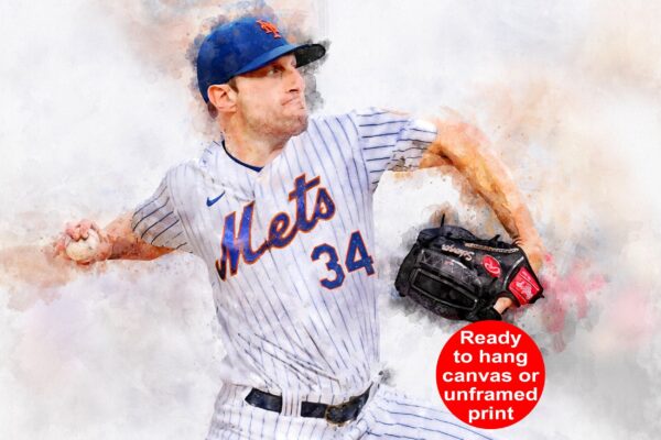 Max Scherzer New York Mets canvas,  Max Scherzer wall art, New York Mets Canvas, Max Scherzer  Poster wall art