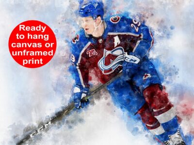 Nathan MacKinnon watercolor, Colorado Avalanche wall art, Avalanche Stanley Cup, Nathan Mackinnon Poster, Colorado Avalanche hockey art wall