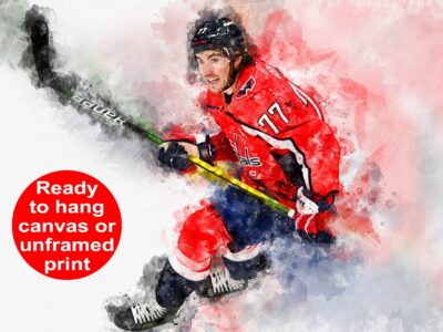 TJ Oshie watercolor, Washington Capitals wall art, Capitals Stanley Cup, TJ Oshie Poster, Washington Capitals hockey art wall