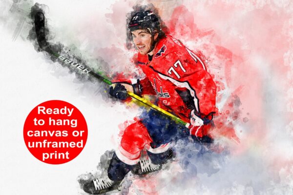 TJ Oshie watercolor, Washington Capitals wall art, Capitals Stanley Cup, TJ Oshie Poster, Washington Capitals hockey art wall