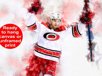 Sebastian Aho watercolor, Carolina Hurricanes wall art, Hurricanes Stanley Cup, Sebastian Aho Poster, Carolina Hurricanes hockey art wall