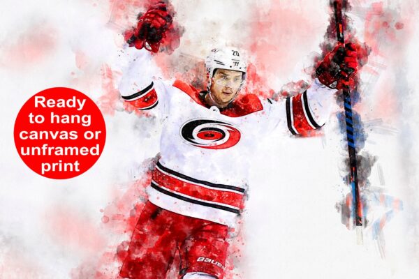 Sebastian Aho watercolor, Carolina Hurricanes wall art, Hurricanes Stanley Cup, Sebastian Aho Poster, Carolina Hurricanes hockey art wall
