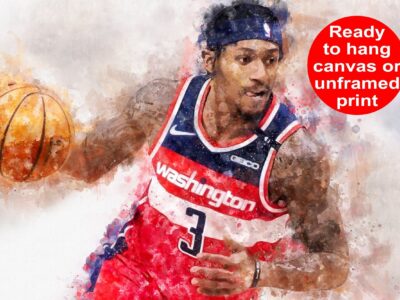 Bradley Beal watercolor, Wizards wall art, Washington Wizards NBA Championship winner Canvas, Bradley Beal Washinton Wizards art wall