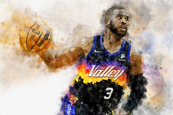 Chris Paul watercolor, Phoenix Suns wall art, Phoenix Suns NBA Championship winner Canvas, Chris Paul Phoenix Suns art wall - Image 2