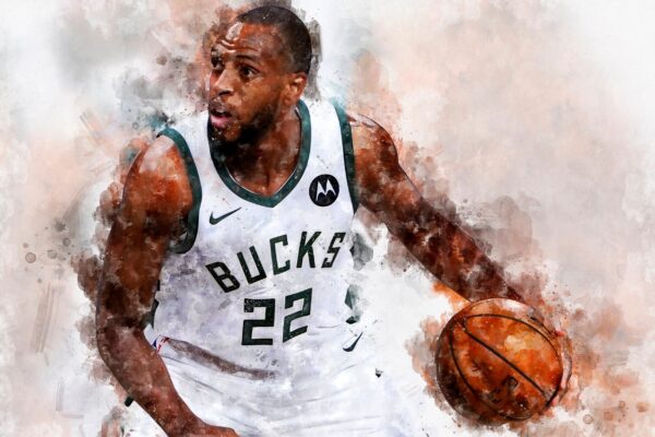 Khris Middleton watercolor, Milwaukee Bucks wall art, Bucks NBA Championship winner Canvas, Khris Middleton Bucks art wall - Image 2