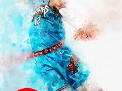 Ja Morant watercolor, Memphis Grizzlies wall art, Memphis Grizzlies NBA Championship winner Canvas, Ja Morant Grizzlies art wall