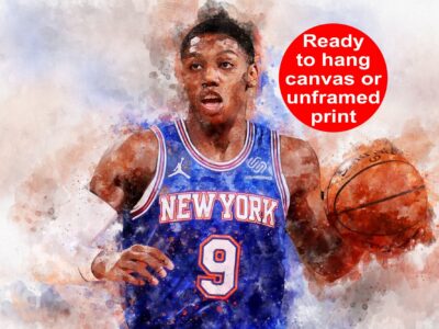 RJ Barrett watercolor, New York Knicks wall art, New York Knicks NBA Championship winner Canvas, RJ Barrett New York Knicks art wall