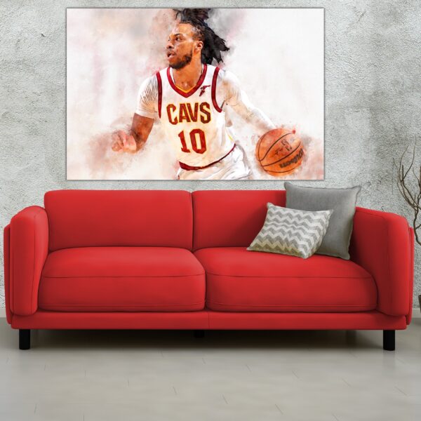 Darius Garland watercolor, Cleveland Cavaliers  wall art, Canvas, Darius Garland poster wall art - Image 2