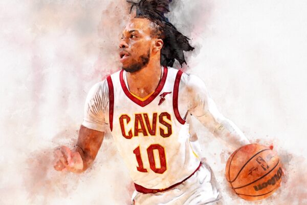 Darius Garland watercolor, Cleveland Cavaliers  wall art, Canvas, Darius Garland poster wall art - Image 3