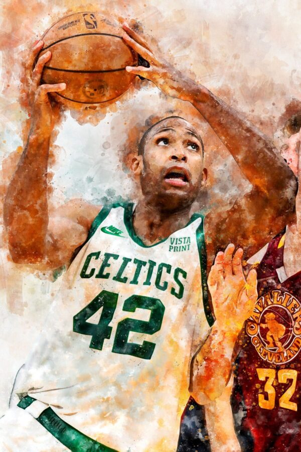 Al Horford watercolor, Boston Celtics wall art, Boston Celtics NBA Championship winner Canvas, Al Horford Boston Celtics art wall - Image 3