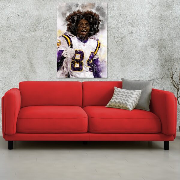 Randy Moss watercolor, Minnesota Vikings wall art, Minnesota Vikings Randy Moss Poster. Canvas, Randy Moss Minnesota Vikings wall art - Image 3
