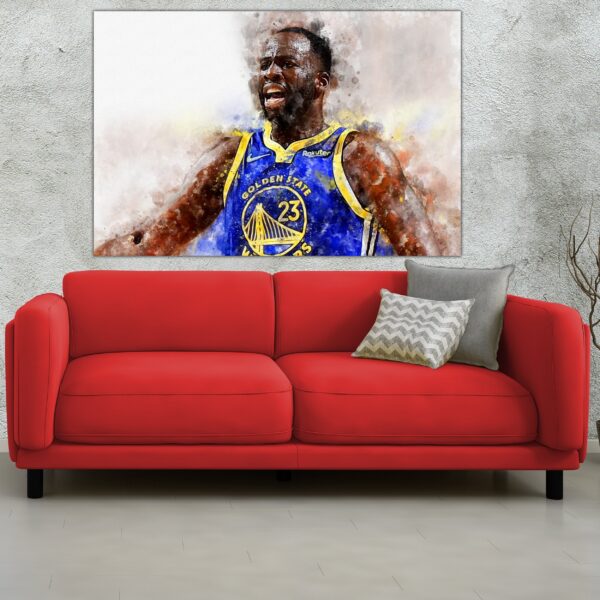 Draymond Green watercolor, Golden State Warriors wall art, Warriors NBA Championship winner Canvas, Draymond Green Warriors art wall - Image 2
