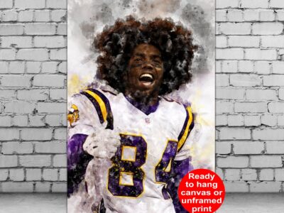 Randy Moss watercolor, Minnesota Vikings wall art, Minnesota Vikings Randy Moss Poster. Canvas, Randy Moss Minnesota Vikings wall art