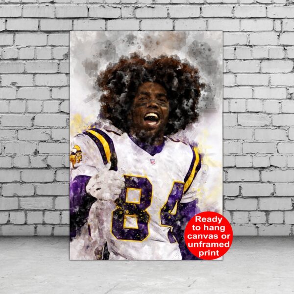 Randy Moss watercolor, Minnesota Vikings wall art, Minnesota Vikings Randy Moss Poster. Canvas, Randy Moss Minnesota Vikings wall art