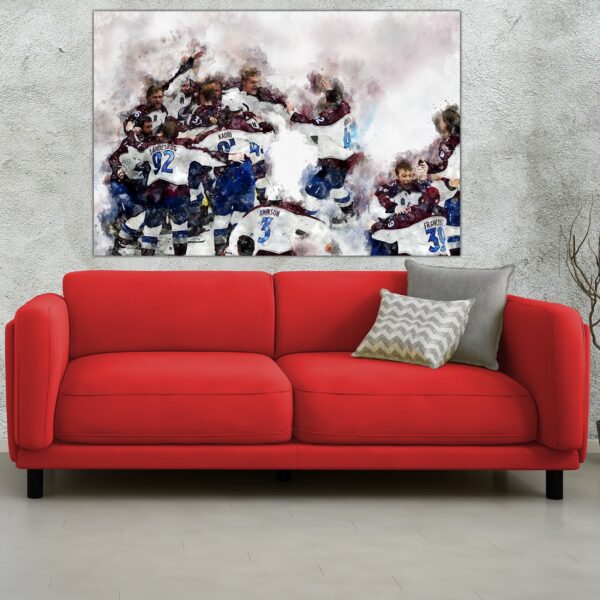 Colorado Avalanche Stanley Cup watercolor, Colorado Avalanche wall art, Stanley Cup Poster Canvas watercolor, Colorado Stanley Cup art wall - Image 2