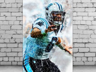 NEW Baker Mayfield watercolor, Carolina Panthers wall art, Carolina Panthers Football Canvas, Baker Mayfield Carolina wall art