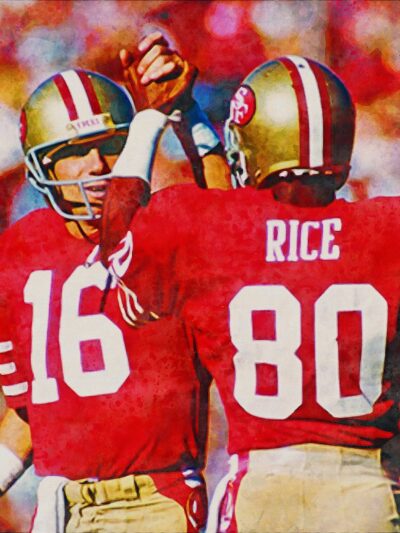 Joe Montana , Jerry Rice San Francisco 49ers wall art, Rice , Montana Canvas, Joe Montana GOAT San Francisco 49ers wall art,