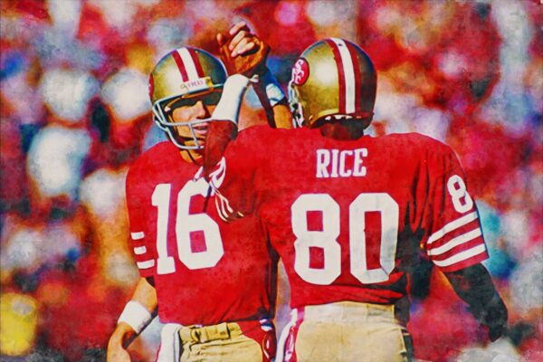 Joe Montana , Jerry Rice San Francisco 49ers wall art, Rice , Montana Canvas, Joe Montana GOAT San Francisco 49ers wall art,