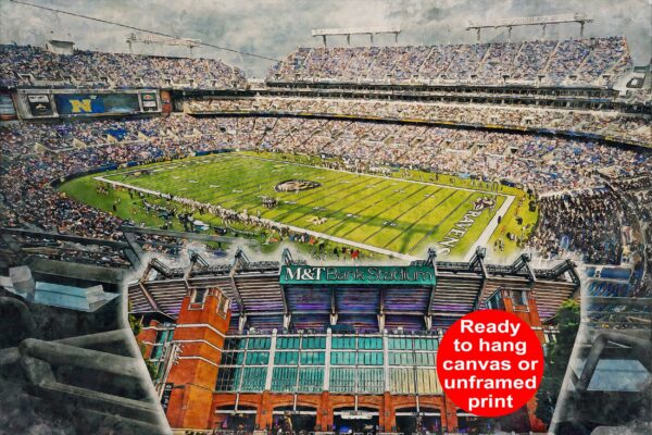 Canvas-Print of M&T Bank Stadium, Watercolor Digital Sketch Print Canvas Print, Baltimore Ravens, Baltimore Maryland, Pro