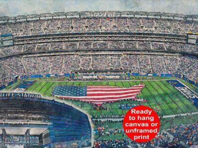Canvas-Print of MetLife Stadium, Watercolor Digital Sketch Print Canvas Print, New York Giants, New York New York, Pro