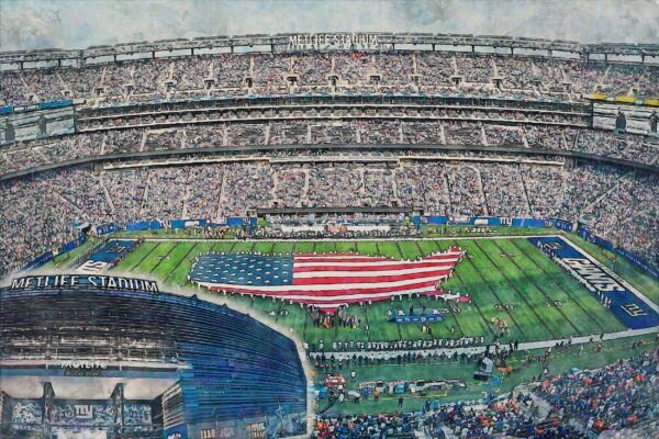Canvas-Print of MetLife Stadium, Watercolor Digital Sketch Print Canvas Print, New York Giants, New York New York, Pro - Image 3