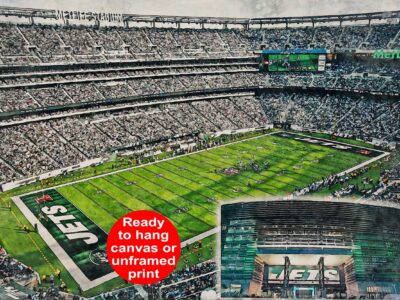 Canvas-Print of MetLife Stadium, Watercolor Digital Sketch Print Canvas Print, New York Jets, New York New York