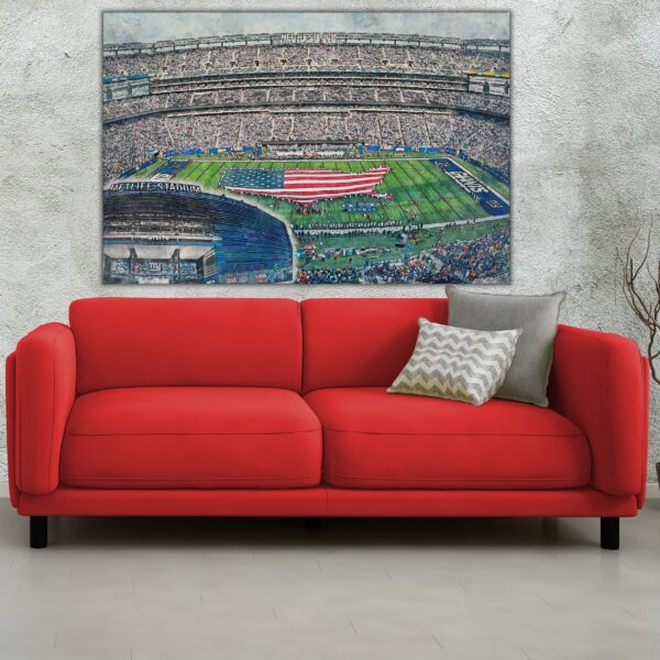 Canvas-Print of MetLife Stadium, Watercolor Digital Sketch Print Canvas Print, New York Giants, New York New York, Pro - Image 2
